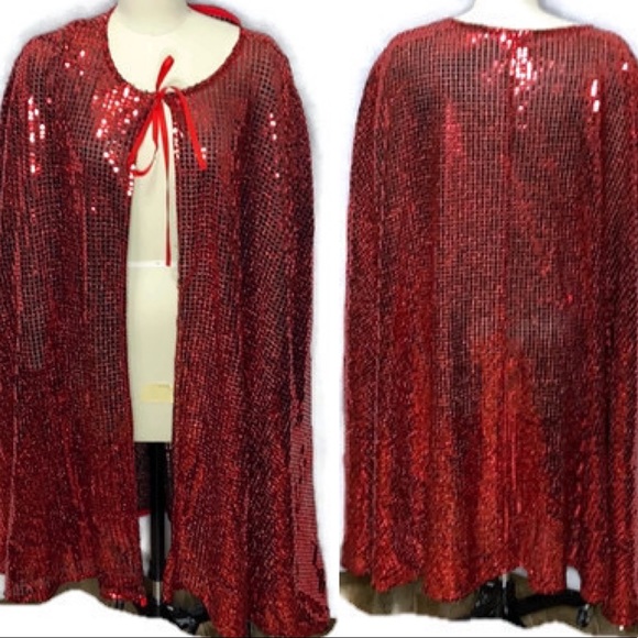 red sequin cape